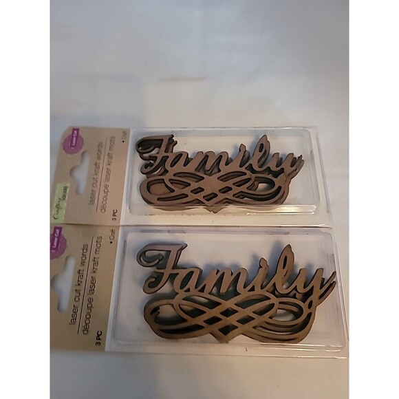 Crafter's Square Laser Cut Words FAMILY LOT OF 2 Packages TOTAL 6 Words New - Picture 3 of 5